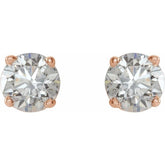 14K Rose 3/4 CTW Natural Diamond Stud Earrings